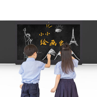 86 Inch Interaktif Smart Black Board LED Digital Chalk Board Untuk Kelas