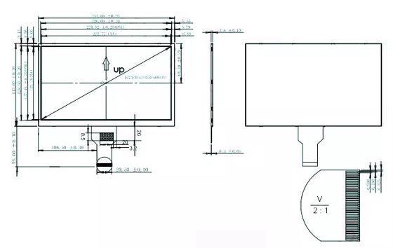 40 Pin 10,1 Inch LCD Display TFT LCD Screen Module 1204×600 LVDS Interface Wide View
