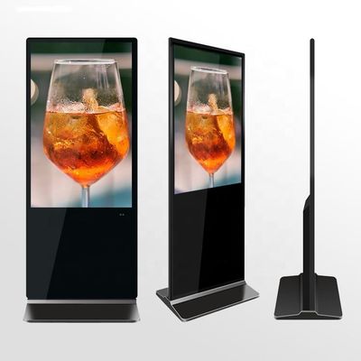 43 55 inci lantai berdiri digital signage layar sentuh untuk iklan