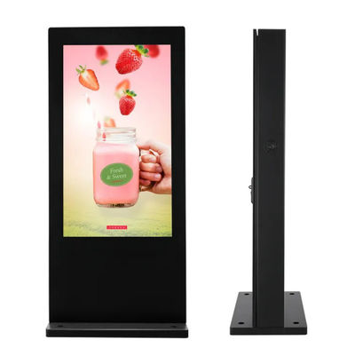 Multi Bahasa Luar Ruang Digital Signage Screen Weatherproof WiFi Konektivitas
