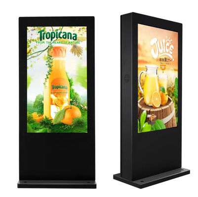 Multi Bahasa Outdoor Digital Display Screen Waterproof Dengan Kiosk ODM