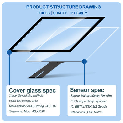 TFT-LCD Capacitive Touch Screen Capacitive Touch Monitor 10 O jam sudut pandang
