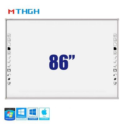86 Inch Tempered Glass Smart Whiteboard Dengan WiFi Bluetooth Konektivitas USB Untuk Supermarket Sekolah