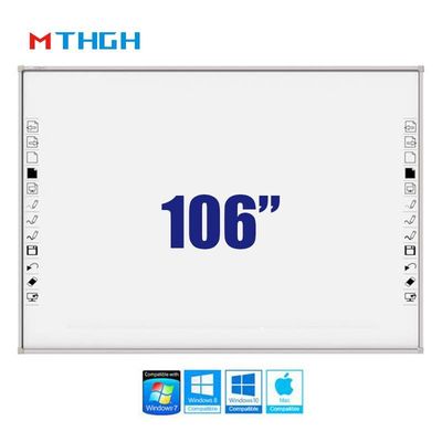 106 Inch Electromagnetic Touch Smart Whiteboard Resolusi layar 3840X2160 Untuk interaksi sekolah