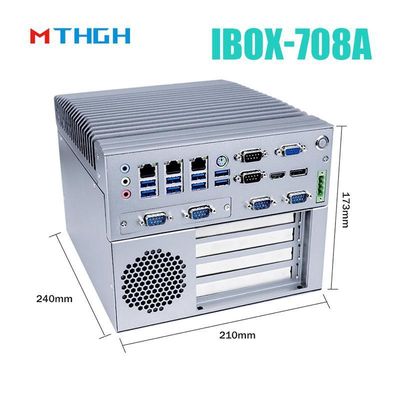 I3 6100T Quad Core Fanless Industrial Mini PC Dengan 12V DC Power Supply Dan 64G SSD