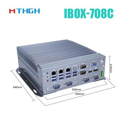 IBOX-708C Industri Mini PC Dukungan HDMI/DP/VGA 6*COM 8*USB3.0