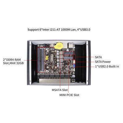 IBOX-501 N18 PC Industri Mini tanpa kipas Quad Core 32 GB Storage dengan MSATA