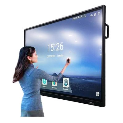4K 75 Inch 20 Point Infrared Touch Interactive Whiteboard Untuk Pengajaran Kelas Sekolah
