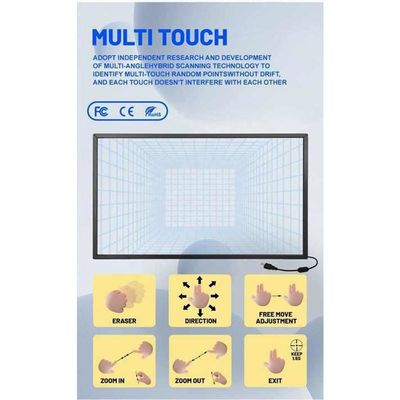 55 Inch Industrial Grade IR Touch Panel dengan kisaran kelembaban 20%-90% RH dan DC 5V Power Supply