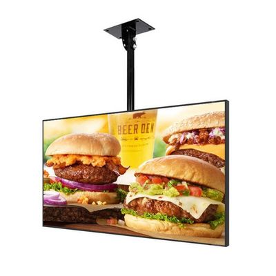 Restoran Elektronik Digital Signage 49 Inci Hanging Wall Mounted Digital Display Dengan Resolusi 3840x2160