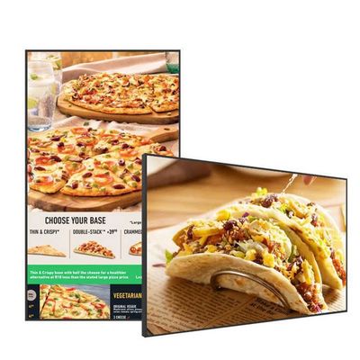 1920 X 1080 Resolusi Hanging Wall Mounted Digital Signage Untuk Periklanan Mall (Hideung)
