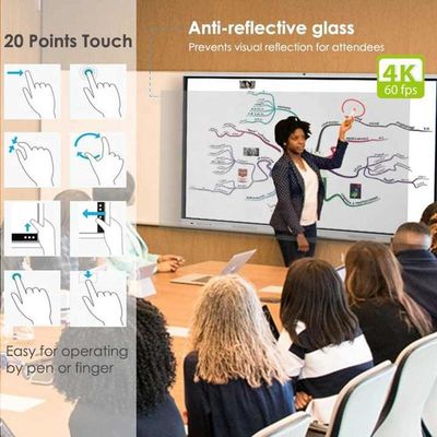 Papan Demo Layar Sentuh Immersive 3840x2160 Resolusi 4K 1200 1 Rasio Kontras Smart Display Panel