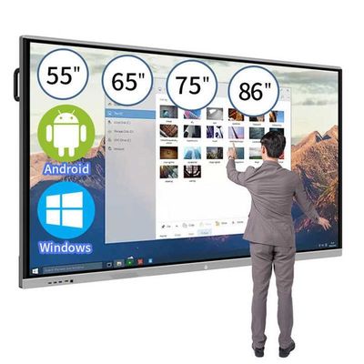 Kualitas tinggi layar sentuh interaktif Whiteboard Papan demonstrasi 55 Inch Android 13.0 Sistem Versi