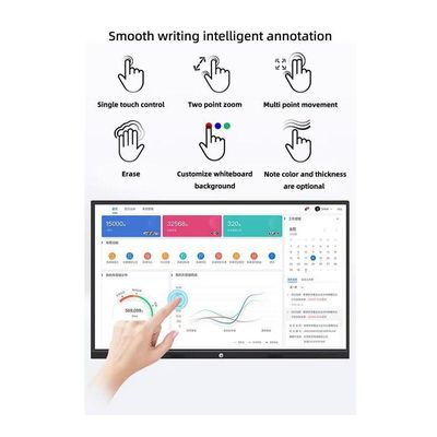 Interaktif Touch Whiteboard Presentasi Ultimate Dengan HDMI I / O Dan OPS PC I9 Konektivitas Solusi
