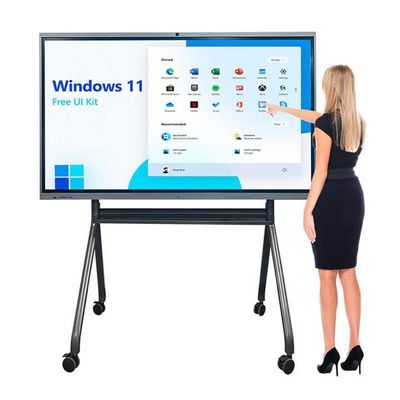 65 Inch Interactive Touch Screen Whiteboard 4K Screen Panels Smart Display dengan Infrared 10/20 Points dan Android 13.0