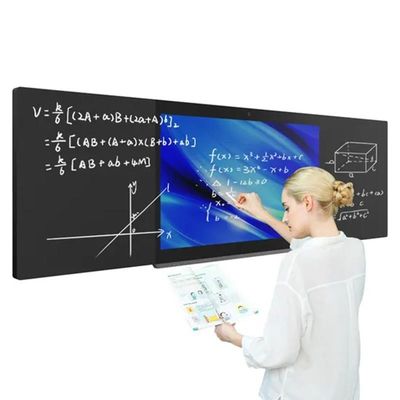 75" Smart Digital Blackboard Infrared 40 Kontak Interaktif Sekolah Kelas Pengajaran Whiteboard dengan Aksesoris Eraser