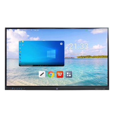 Anti-Glare Glass Interactive Touch Screen Whiteboard Android 8+128G Win 10 11 40 Titik Sentuh