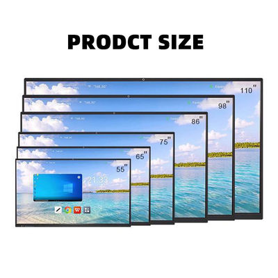 Anti-Glare Glass Interactive Touch Screen Whiteboard Android 8+128G Win 10 11 40 Titik Sentuh