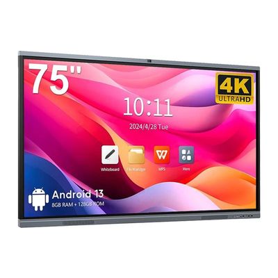4K HD School Interactive Whiteboard Android13 8 128G Win10 Dual System Touch Display