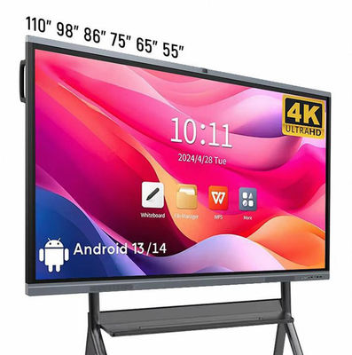 4K HD School Interactive Whiteboard Android13 8 128G Win10 Dual System Touch Display