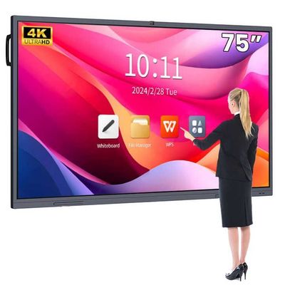 4K HD School Interactive Whiteboard Android13 8 128G Win10 Dual System Touch Display