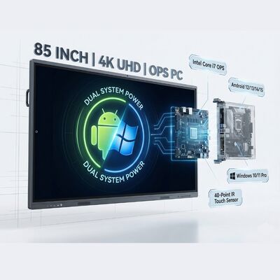 Interaktif layar sentuh Whiteboard 85 Inch Featuring RK3588 Octa Core Processor dan 16GB RAM untuk operasi kecepatan tinggi